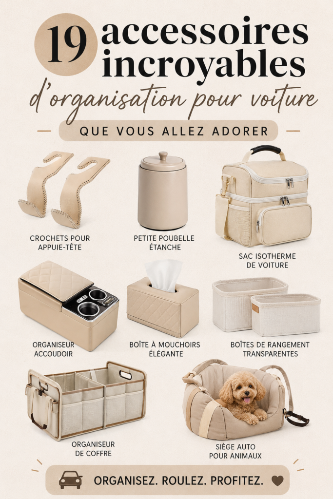Accessoires d'organisation pour voitures sur une table