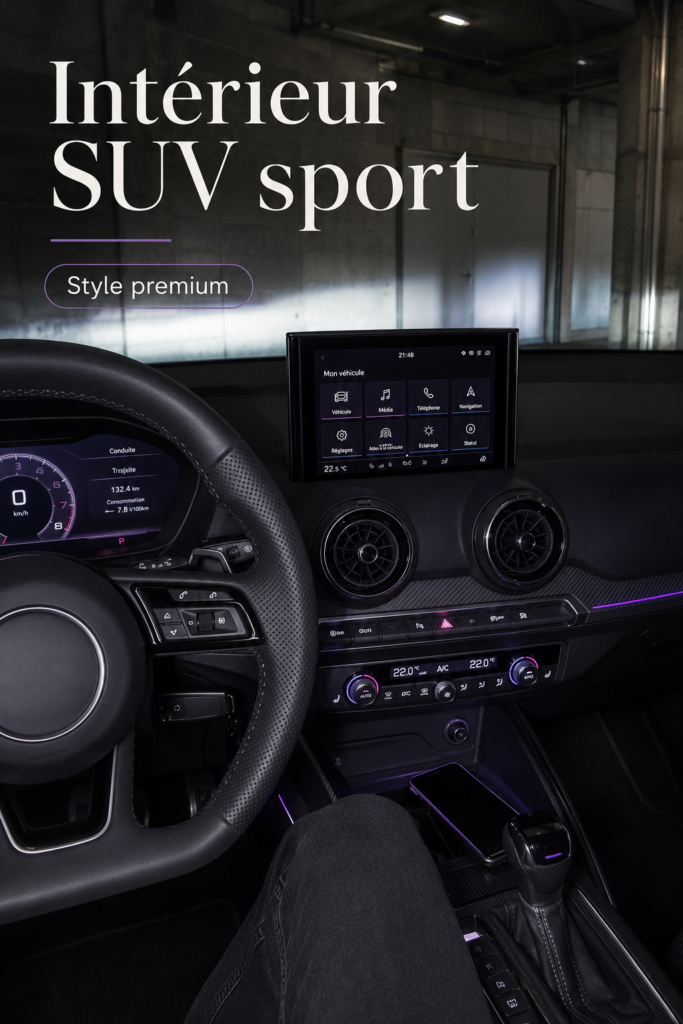 Audi Q2 Sport moderne sur route ouverte