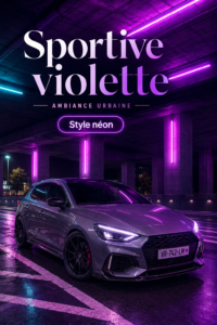 Une Audi RS3 sur la route, illustrant sa puissance et son design élégant.