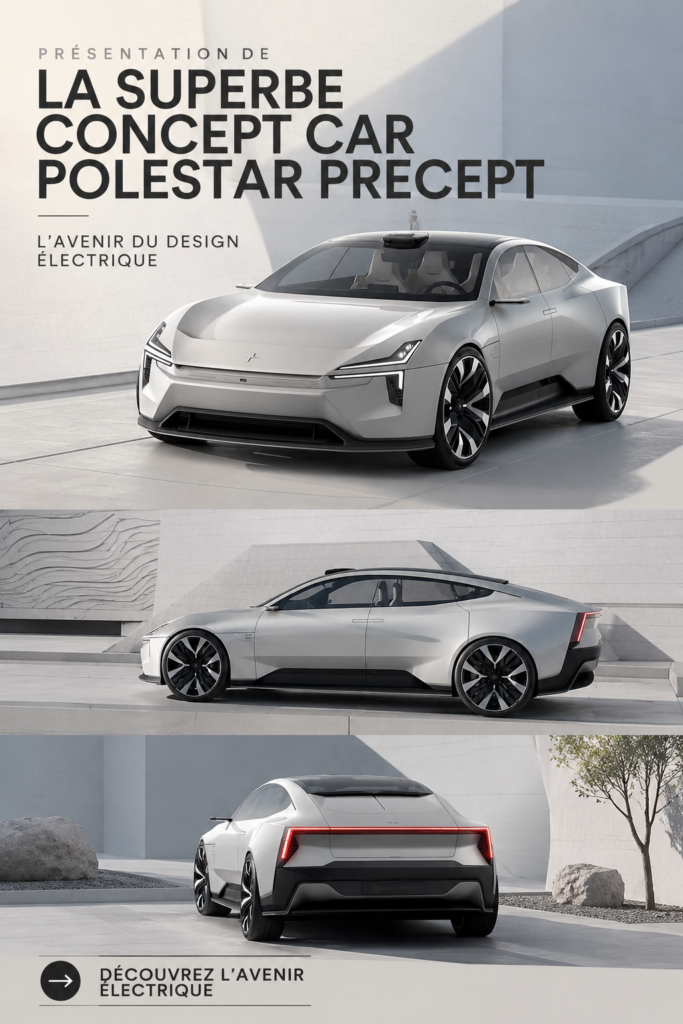 Image du concept Polestar Precept, un modèle futuriste alliant design et technologie.