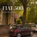 Vue de la nouvelle Fiat 500 dans une rue dynamique, symbolisant le style contemporain.
