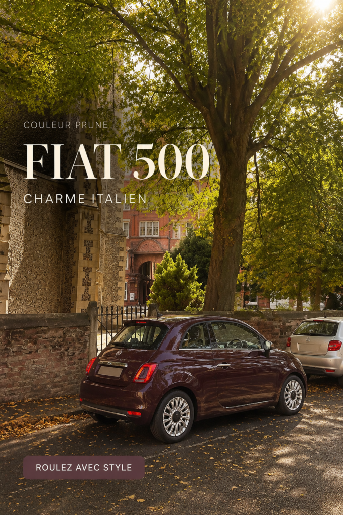 Vue de la nouvelle Fiat 500 dans une rue dynamique, symbolisant le style contemporain.