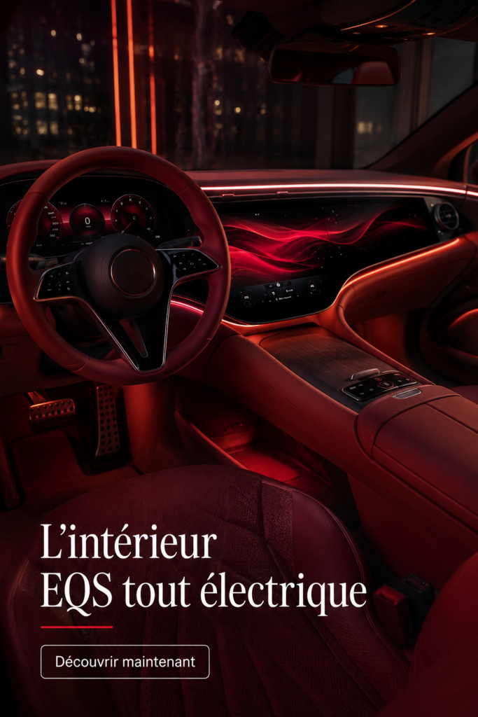 Intérieur luxueux et moderne du EQS électrique