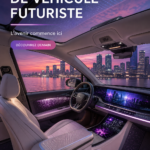 Élégant intérieur futuriste d'un véhicule avec des technologies avancées