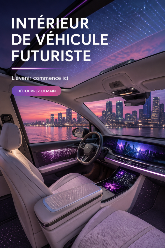 Élégant intérieur futuriste d'un véhicule avec des technologies avancées
