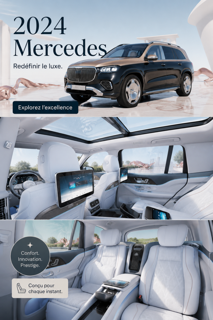 Mercedes-Maybach GLS600 2024 en exposition, une fusion de luxe et de performance.