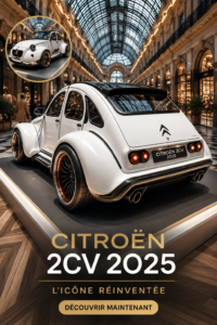 Vue de la nouvelle Citroën 2CV 2025 au design moderne