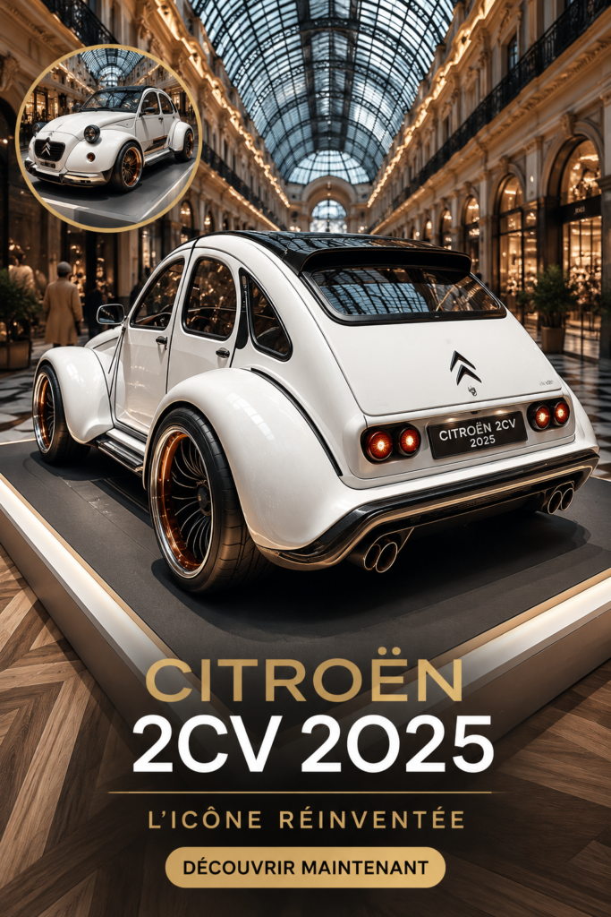 Vue de la nouvelle Citroën 2CV 2025 au design moderne