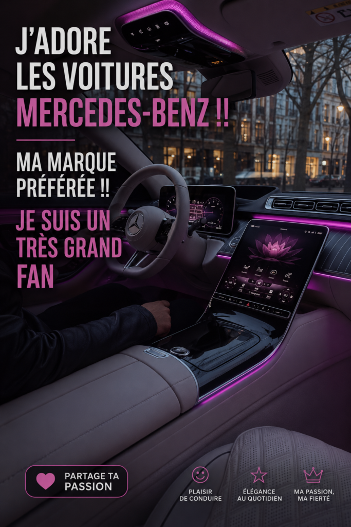 Une magnifique Mercedes-Benz glamour sur fond de ville moderne.