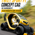 Le Renault Twizy Sport F1, un véhicule électrique compact et moderne, stationné en milieu urbain.
