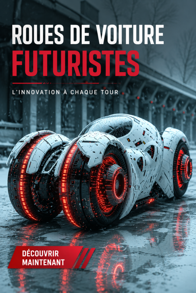 Roue de voiture futuriste affichant un design moderne et stylisé.