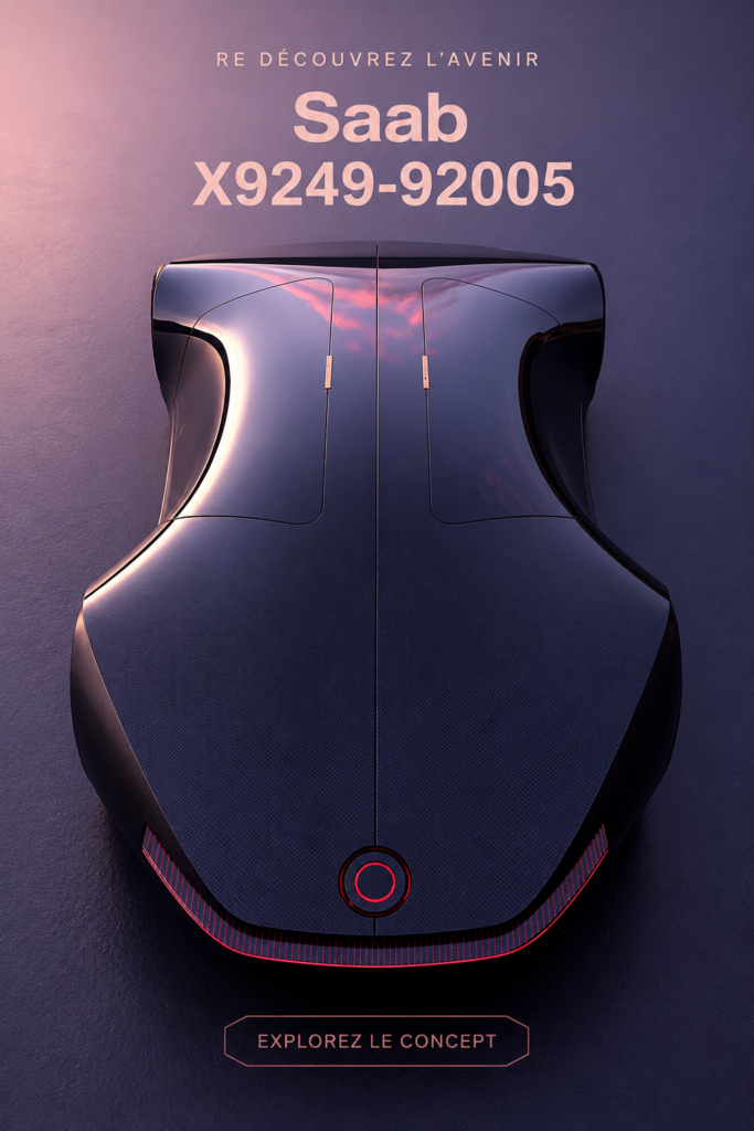 Concept car Ursaab2 de Saab sur fond de paysage urbain