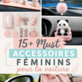 Accessoires de voiture girly sur un tableau de bord