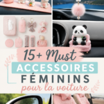 Accessoires de voiture girly sur un tableau de bord
