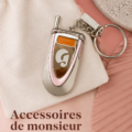 Accessoires pour hommes présentés sur une table