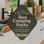 Équipement de camping Ikea installé en pleine nature, prêt pour l'aventure.