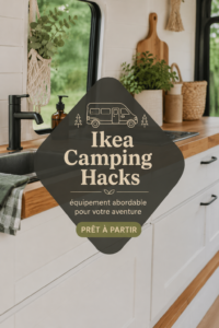 Équipement de camping Ikea installé en pleine nature, prêt pour l'aventure.