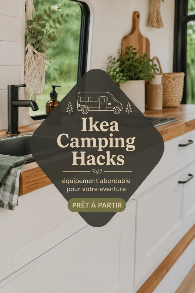 Équipement de camping Ikea installé en pleine nature, prêt pour l'aventure.