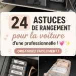 Image montrant une voiture organisée avec des rangements pratiques pour les accessoires.