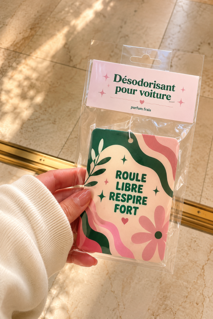 Brume parfumée Urban Outfitters sur une étagère décorative dans un salon chaleureux