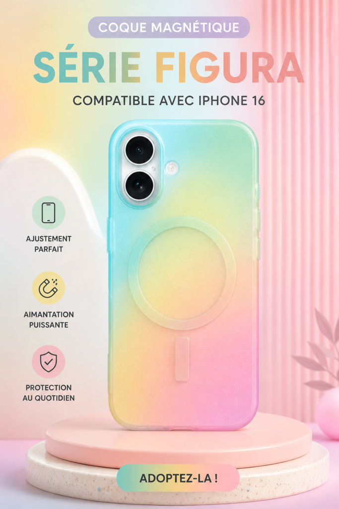 Coque OtterBox Figura pour iPhone 16 avec logo visible.