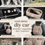 Intérieur d'une voiture décorée avec des éléments DIY et bien organisée