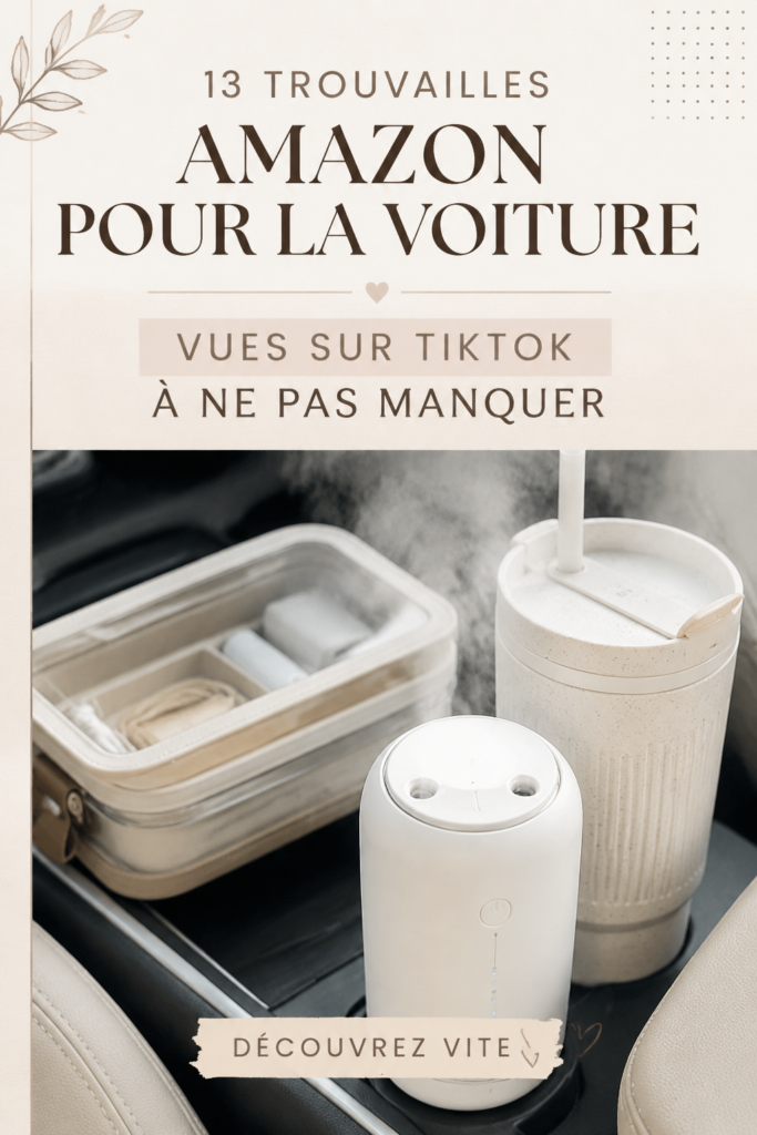 Une collection d'accessoires auto tendance disponibles sur Amazon, parfaits pour les conductrices modernes.