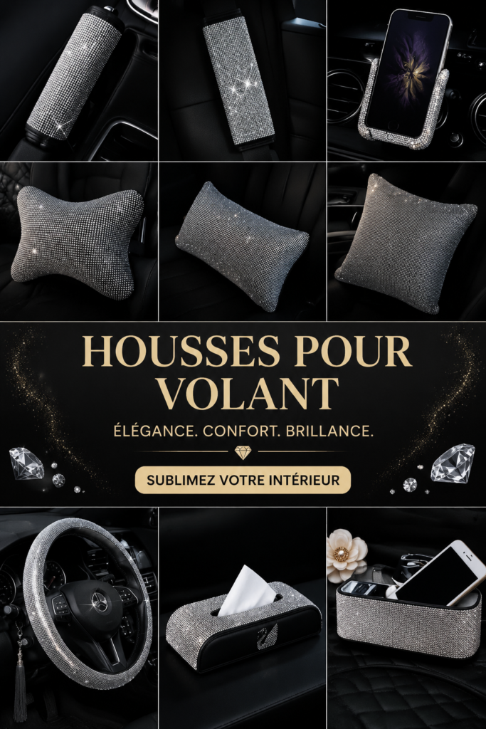 Housse de volant stylée sur un volant de voiture