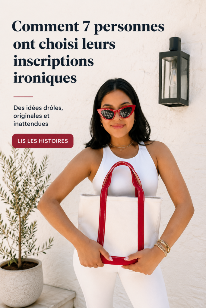 Sac tatoué avec une inscription originale sur un fond coloré.