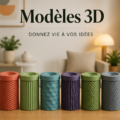 Un échantillon de modèles 3D colorés prêts à être imprimés