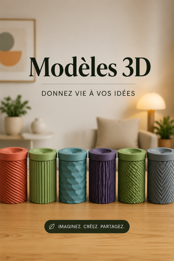 Un échantillon de modèles 3D colorés prêts à être imprimés