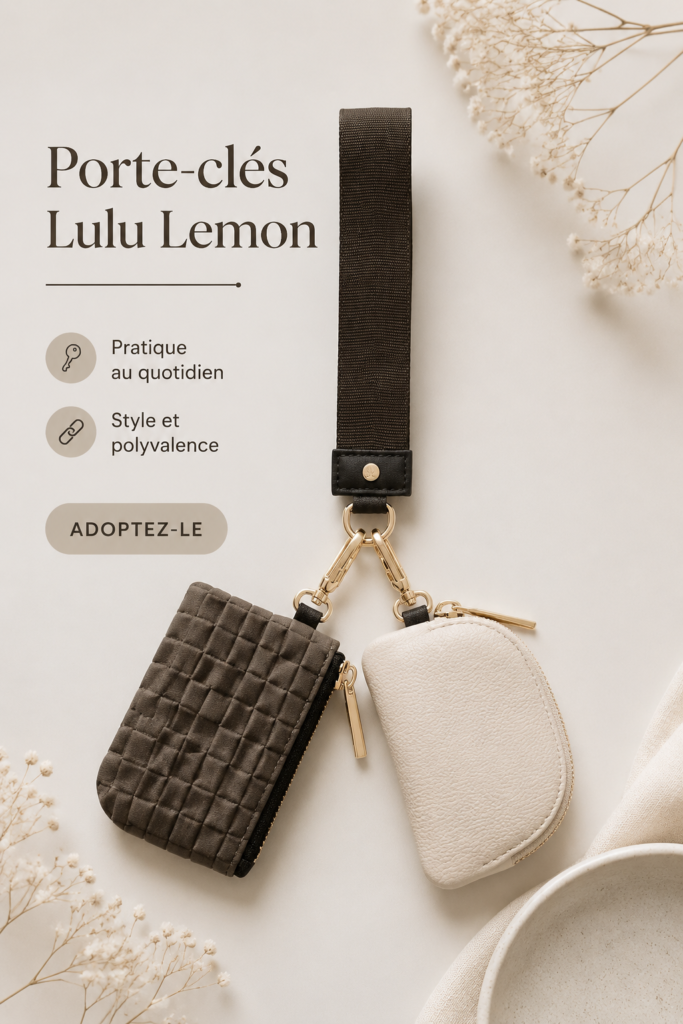 Porte-clé Lulu coloré sur une table en bois