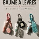 Un porte-clés personnalisé avec baume à lèvres fait maison sur fond clair