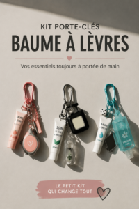 Un porte-clés personnalisé avec baume à lèvres fait maison sur fond clair