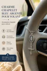 Charm de volant bleu et argent élégant pour voiture