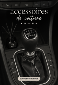 Des accessoires de voiture variés en exposition, allant des supports de téléphone aux housses de siège colorées.