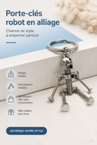 Porte-clés unique et élégant accroché à un sac.