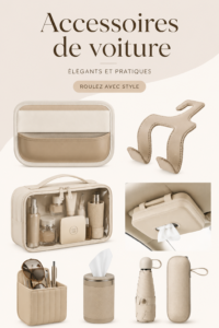 Accessoires de voiture beige qui ajoutent une touche de style et de confort