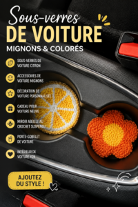 Accessoires de voiture variés sur un tableau de bord moderne