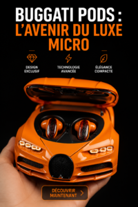 Un Buggati Pod élégant placé dans un cadre naturel luxueux illustrant le concept moderne de micro-abri.