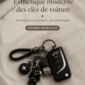 Clés de voiture élégamment stylisées avec des accessoires modernes.