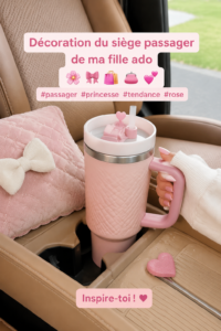 Décoration colorée du siège passager d'une voiture pour adolescent