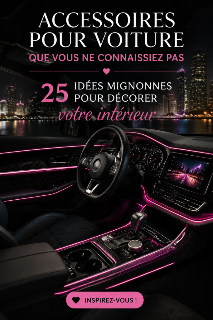 Intérieur de voiture décoré avec des accessoires confortables et stylés.