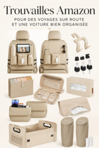 Photo d'une voiture bien organisée avec des accessoires pratiques pour un road trip