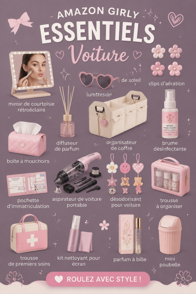 Accessoires pour voiture qui allient confort et style, adaptés aux femmes