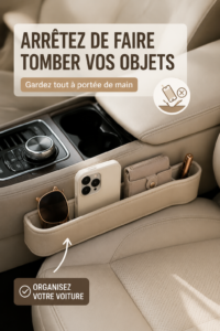 Une voiture bien rangée avec des compartiments pratiques pour ne rien perdre