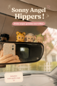 Une sélection de Sonny Angel Hippers colorés sur un bureau, ajoutant une touche joyeuse à l'espace de travail.
