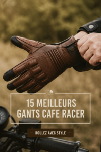 Gants café racer élégants posés sur un moteur de moto