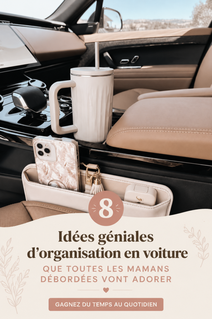 Voiture familiale bien organisée avec des accessoires de rangement pratiques