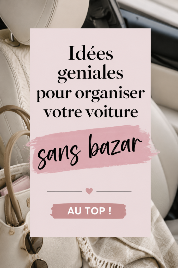Voiture bien organisée avec des accessoires de rangement pratiques